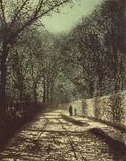 Atkinson Grimshaw Tree Shadows on the Park Wall,Roundhay Park Leeds oil painting artist